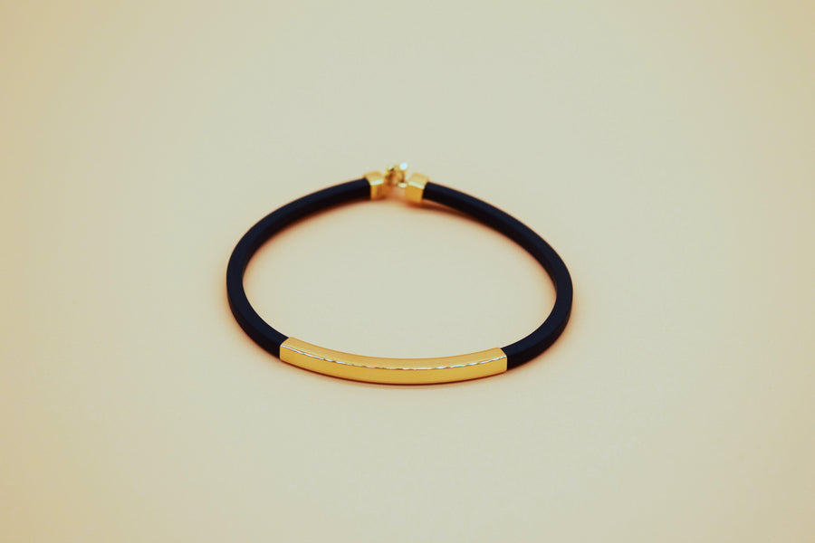 18K Gold & Rubber Bracelet