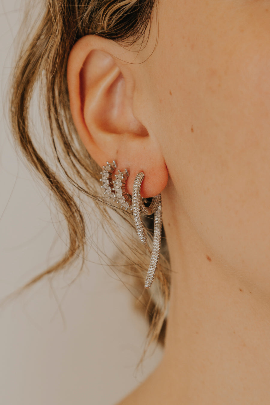 Irregular Pave Earrings